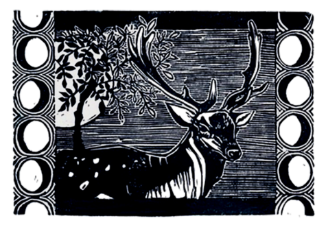 sabine print hi res deer-black