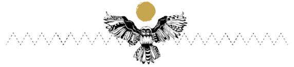 Owl and moon at top